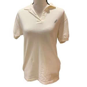 Gyrfalcon Squash Racquet Polo Shirt British Crown Colony Hong Kong White Men Lg